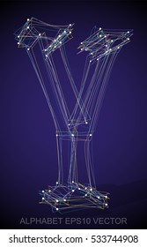 Abstract illustration of a Multicolor sketched Y with Transparent Shadow. Hand drawn 3D Y for your design. EPS 10 vector illustration.