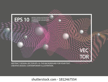 Ilustración abstracta con una cuadrícula multicolor de puntos. 
Fondo degradado con globos 3D.
El diseño de la decoración. Vector de material.
