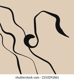 Abstract illustration of a musical note. Postor in a modern minimalist style. Design for wall decor, wallpaper, print, card, template, background, cover, social media, banner