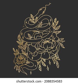 abstract illustration of mystical night. image of beasts, hands, phases of the moon and sun. sacred graphics geometry. mystical energy