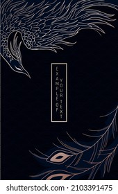 abstract illustration of mythological bird phoenix Fenghuang