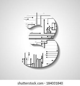 abstract  illustration, number collection - 3