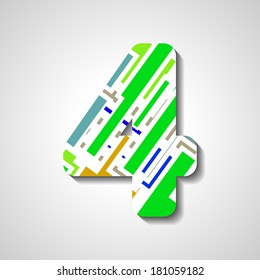 abstract  illustration, number collection - 4