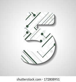 abstract  illustration, number collection - 5