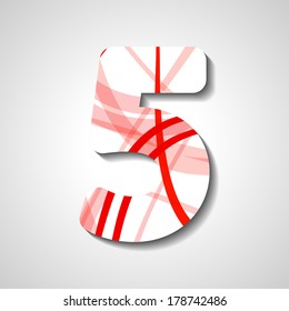 abstract  illustration, number collection - 5