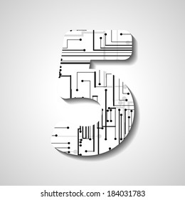 abstract  illustration, number collection - 5