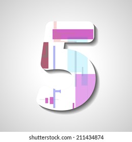 abstract  illustration, number collection - 5
