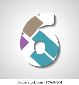 abstract  illustration, number collection - 6