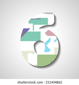 abstract  illustration, number collection - 6