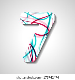 abstract  illustration, number collection - 7