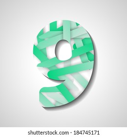 abstract  illustration, number collection - 9