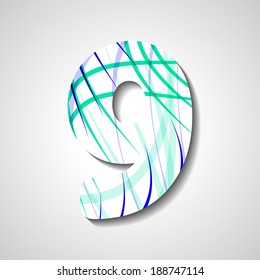 abstract  illustration, number collection - 9