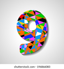 abstract  illustration, number collection - 9