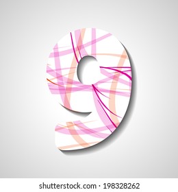 abstract  illustration, number collection - 9