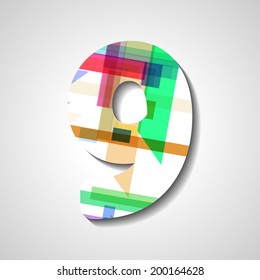 abstract  illustration, number collection - 9