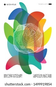Abstract illustration on colored background. Ideal for poster, cover, billboard.