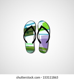 Abstract illustration on flip flops, template editable.