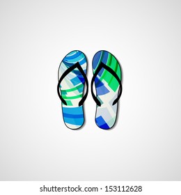 Abstract illustration on flip flops, template editable.