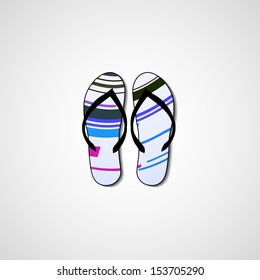 Abstract illustration on flip flops, template editable.