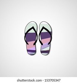 Abstract illustration on flip flops, template editable.