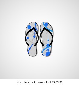 Abstract illustration on flip flops, template editable.