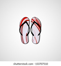 Abstract illustration on flip flops, template editable.