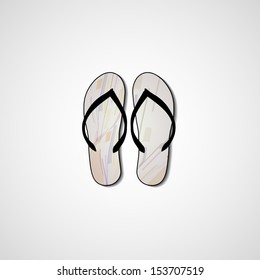 Abstract illustration on flip flops, template editable.