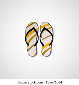 Abstract illustration on flip flops, template editable.