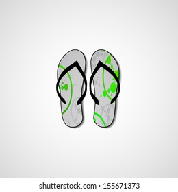 Abstract illustration on flip flops, template editable.