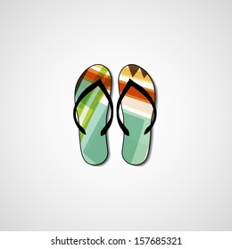 Abstract illustration on flip flops, template editable.