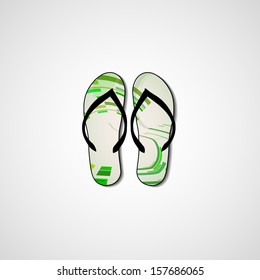Abstract illustration on flip flops, template editable.