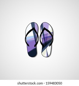 Abstract illustration on flip flops, template editable.