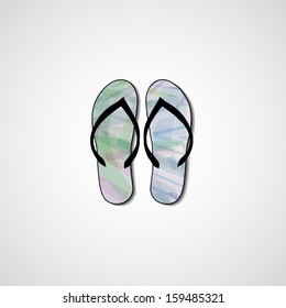 Abstract illustration on flip flops, template editable.