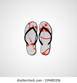 Abstract illustration on flip flops, template editable.