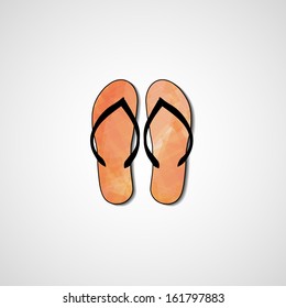 Abstract illustration on flip flops, template editable.