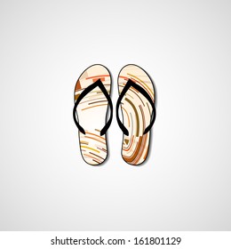 Abstract illustration on flip flops, template editable.