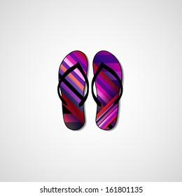 Abstract illustration on flip flops, template editable.