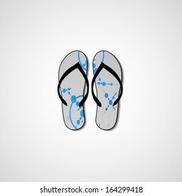 Abstract illustration on flip flops, template editable.