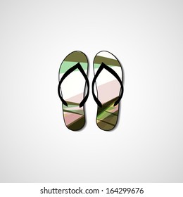 Abstract illustration on flip flops, template editable.