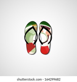 Abstract illustration on flip flops, template editable.