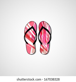 Abstract illustration on flip flops, template editable.