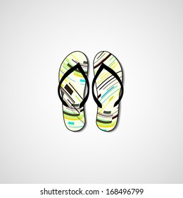 Abstract illustration on flip flops, template editable.