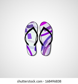 Abstract illustration on flip flops, template editable.