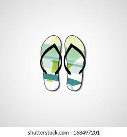 Abstract illustration on flip flops, template editable.