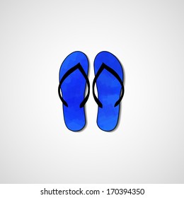 Abstract illustration on flip flops, template editable.