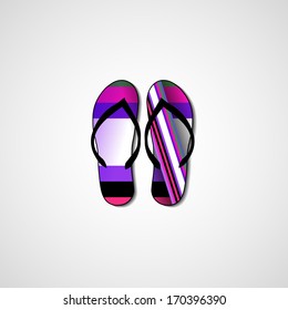 Abstract illustration on flip flops, template editable.