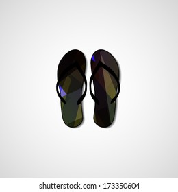 Abstract illustration on flip flops, template editable.