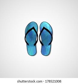 Abstract illustration on flip flops, template editable.