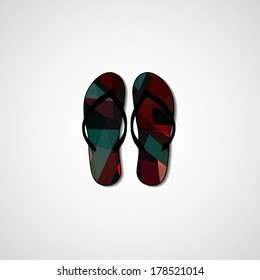 Abstract illustration on flip flops, template editable.