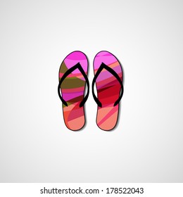Abstract illustration on flip flops, template editable.